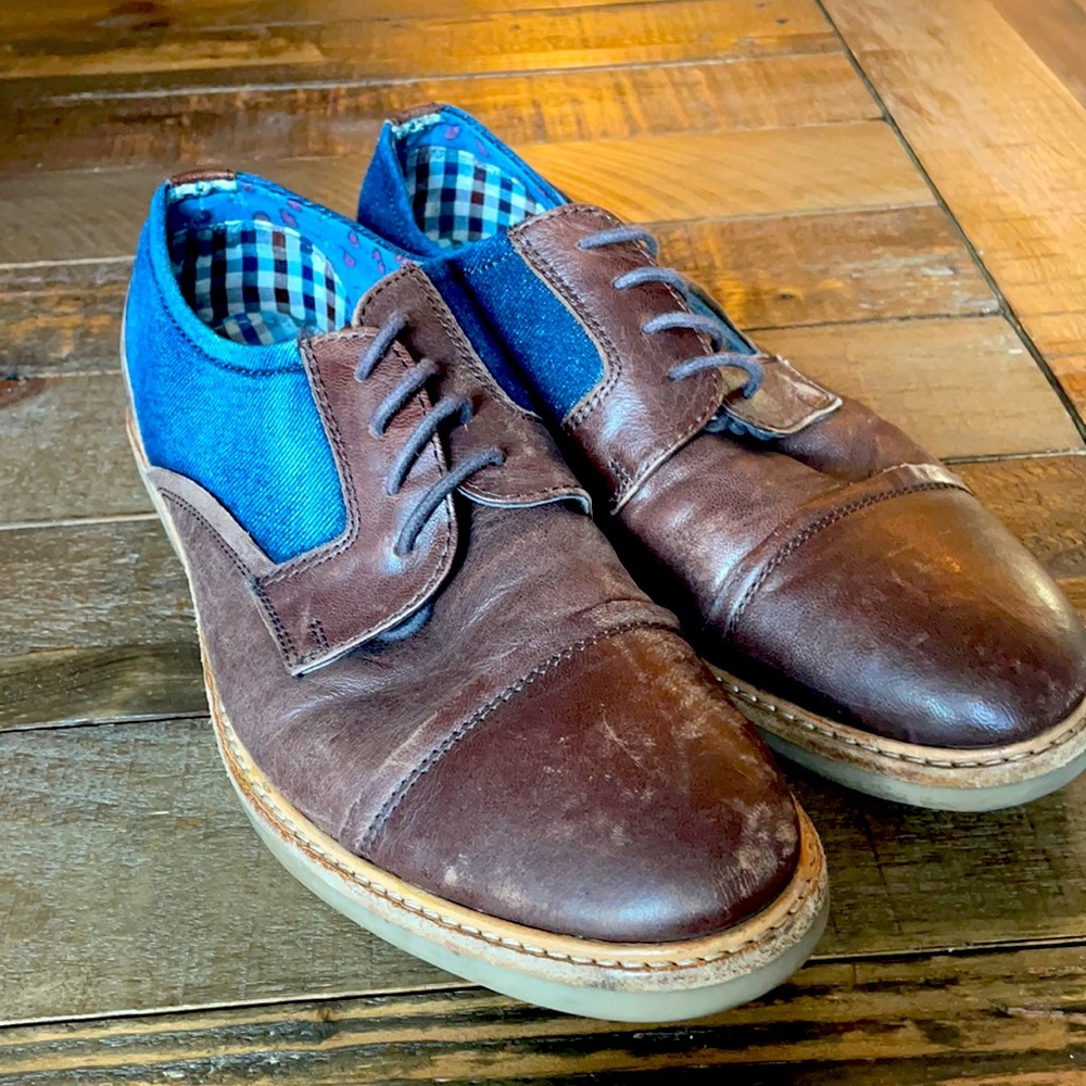 Ben Sherman Leather/denim casual shoes- size 8.5